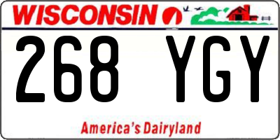 WI license plate 268YGY
