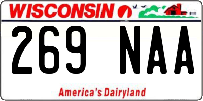 WI license plate 269NAA