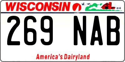 WI license plate 269NAB