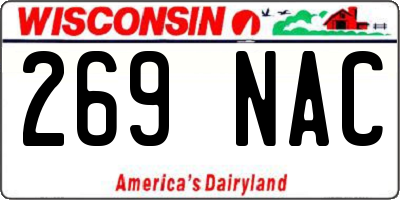 WI license plate 269NAC