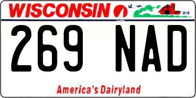 WI license plate 269NAD