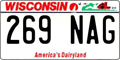 WI license plate 269NAG