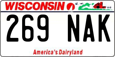 WI license plate 269NAK