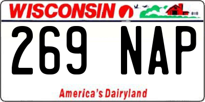 WI license plate 269NAP