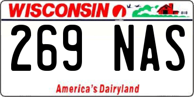 WI license plate 269NAS