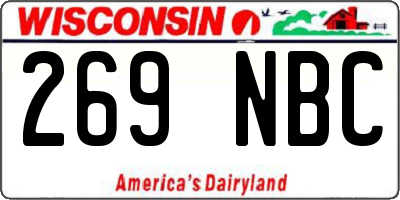 WI license plate 269NBC