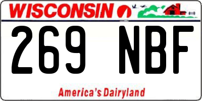 WI license plate 269NBF