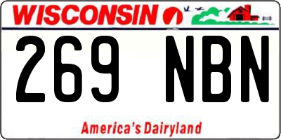 WI license plate 269NBN