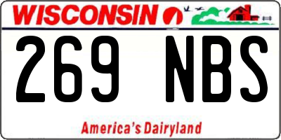 WI license plate 269NBS