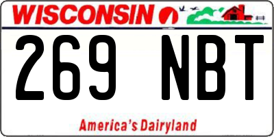 WI license plate 269NBT