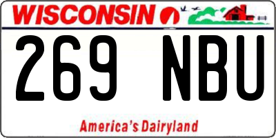 WI license plate 269NBU