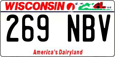 WI license plate 269NBV