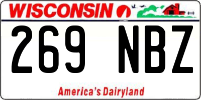 WI license plate 269NBZ