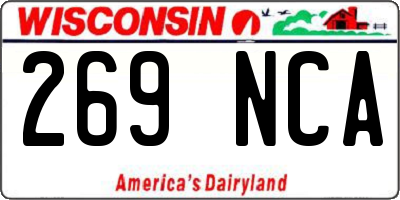 WI license plate 269NCA