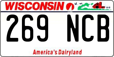 WI license plate 269NCB