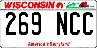 WI license plate 269NCC