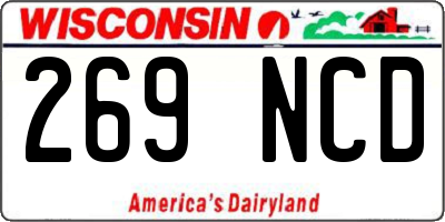 WI license plate 269NCD