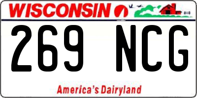 WI license plate 269NCG