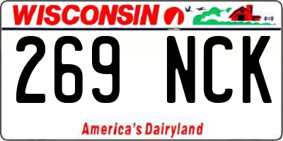 WI license plate 269NCK