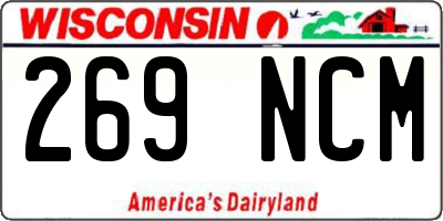 WI license plate 269NCM