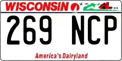 WI license plate 269NCP