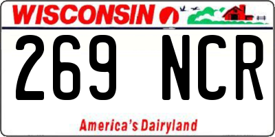 WI license plate 269NCR