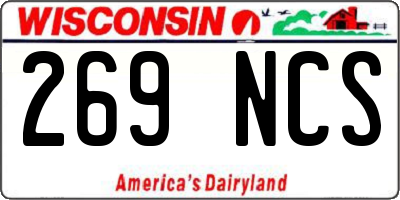 WI license plate 269NCS