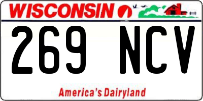 WI license plate 269NCV