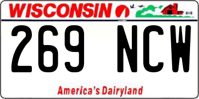 WI license plate 269NCW