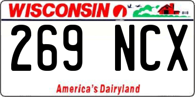 WI license plate 269NCX