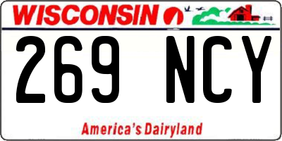 WI license plate 269NCY