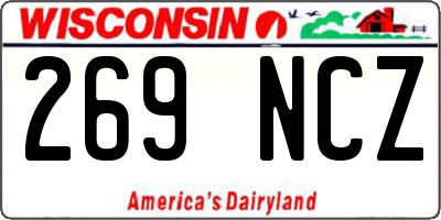 WI license plate 269NCZ