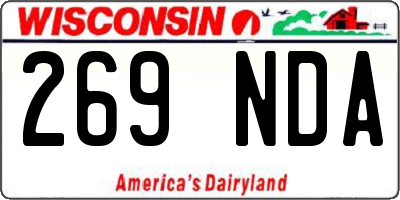WI license plate 269NDA