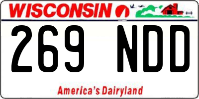 WI license plate 269NDD