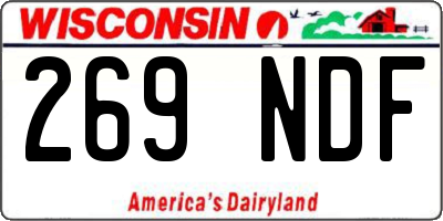 WI license plate 269NDF