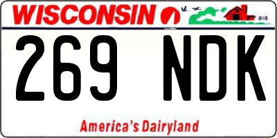 WI license plate 269NDK