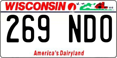 WI license plate 269NDO