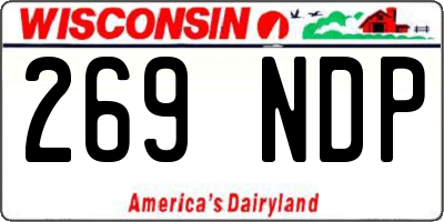 WI license plate 269NDP