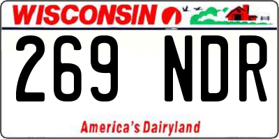 WI license plate 269NDR