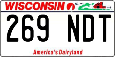 WI license plate 269NDT