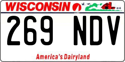 WI license plate 269NDV