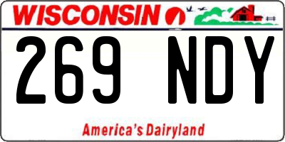 WI license plate 269NDY
