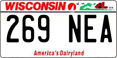 WI license plate 269NEA