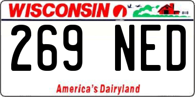 WI license plate 269NED