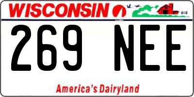 WI license plate 269NEE