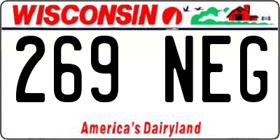 WI license plate 269NEG