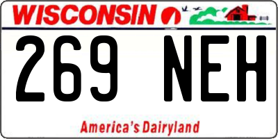 WI license plate 269NEH