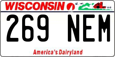 WI license plate 269NEM