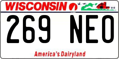 WI license plate 269NEO
