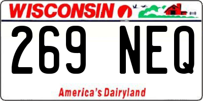 WI license plate 269NEQ